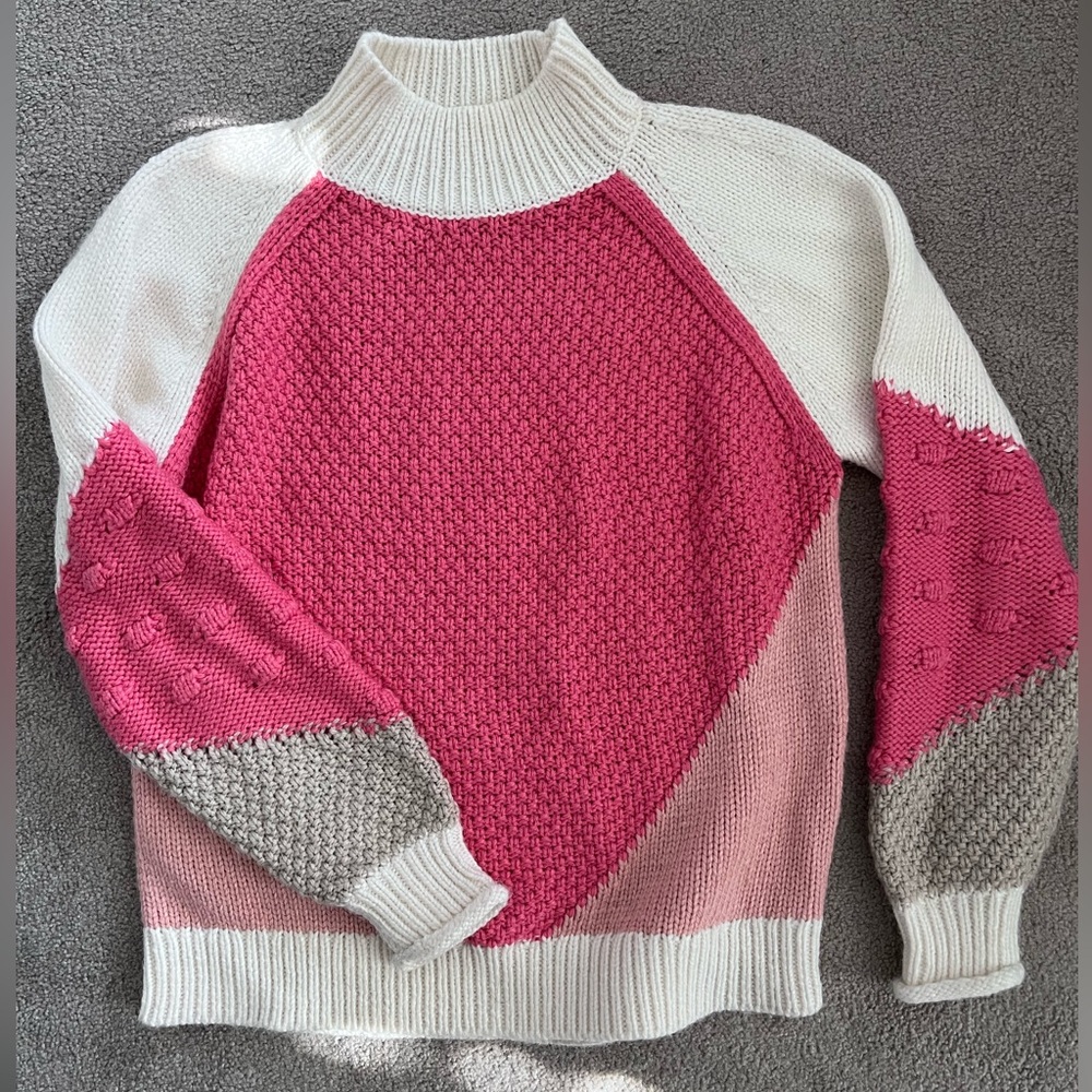 Loft, color block sweater, size M